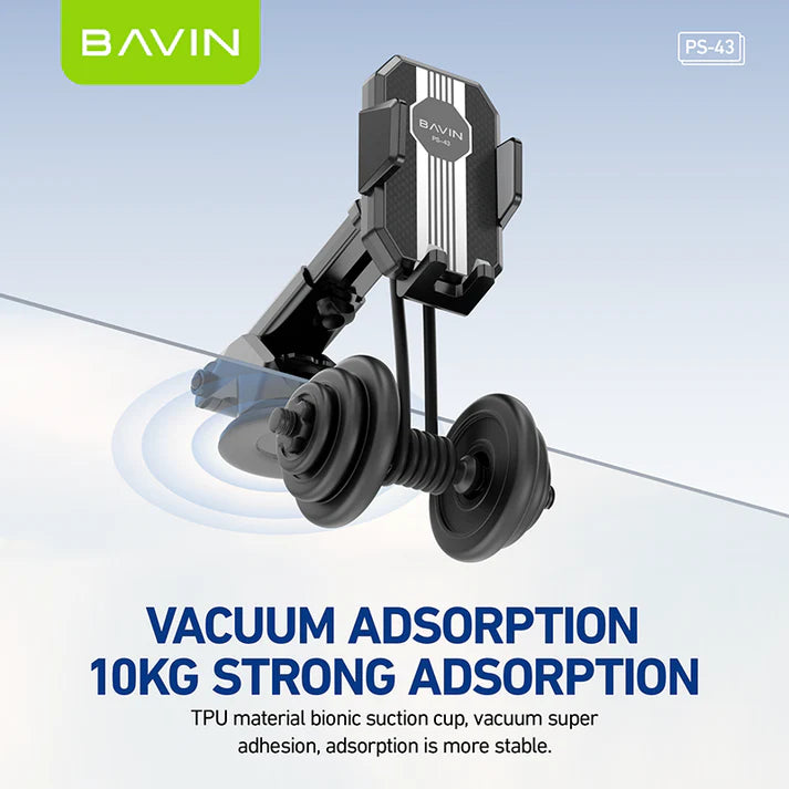 BAVIN PS43 Universal 360 Rotation Car Mobile Phone Holder / Retractable Windshield Dashboard Suction