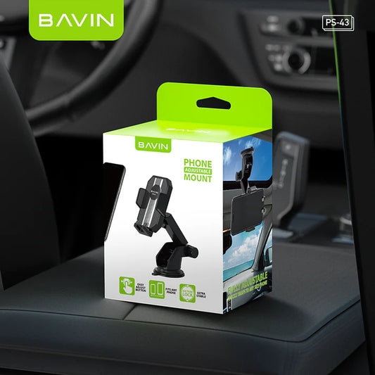 BAVIN PS43 Universal 360 Rotation Car Mobile Phone Holder / Retractable Windshield Dashboard Suction