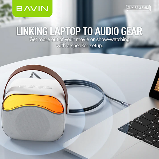 BAVIN AUX56 HiFi Audio Aux Cable Supports Multi-Device Use w/ Stereo Audio for 3.5mm / iPhone/ Type-C