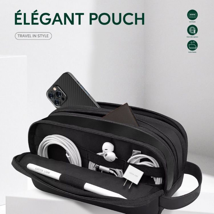 Elegant Pouch Green Lion