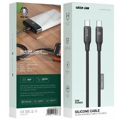 Green Lion Silicone USB-C to USB-C Cable Ultra-Flexible