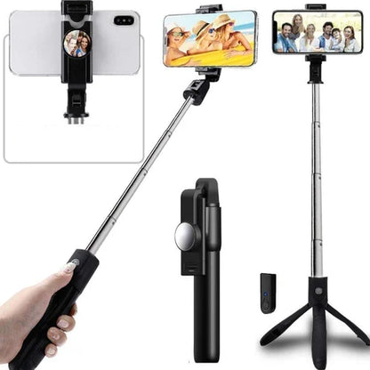 R7S-L Selfie Stick with Tripod & LED Light