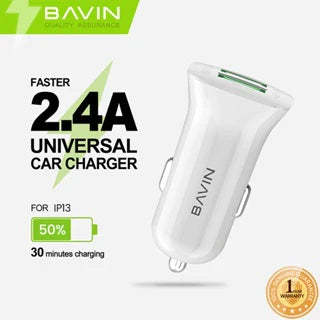 BAVIN PC253 2.4A Universal Fast Charging USB Car Charger w/ Dual USB Port