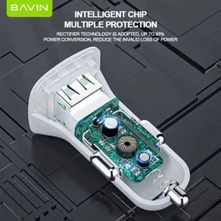 BAVIN PC253 2.4A Universal Fast Charging USB Car Charger w/ Dual USB Port
